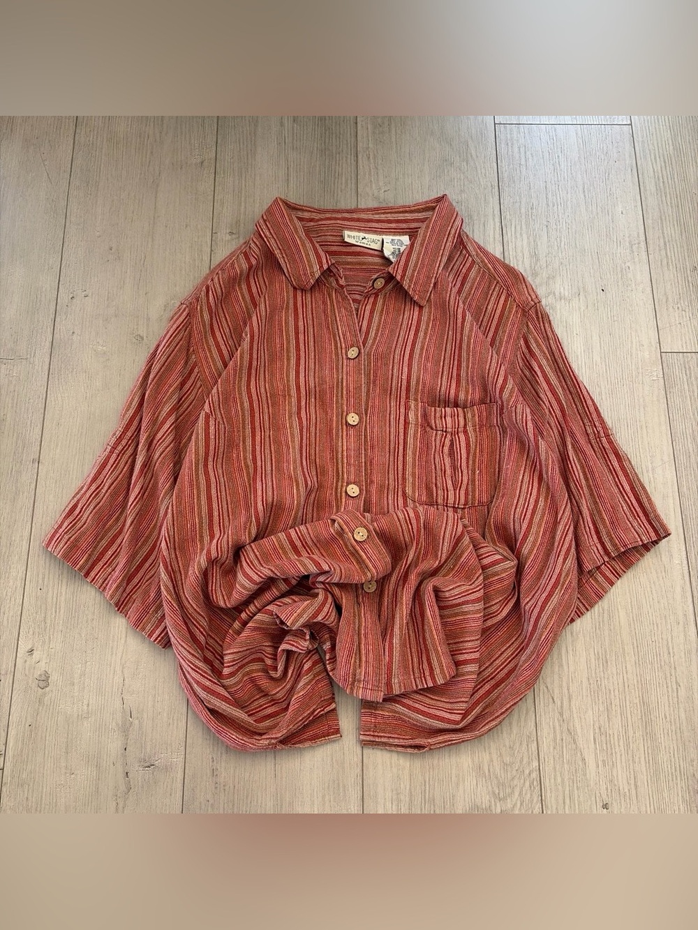 White Stag Striped Knit Top in Rust and Blush